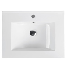 Malie 600mm Notaio Walnut Freestanding Single Vanity with Ceramic Countertop